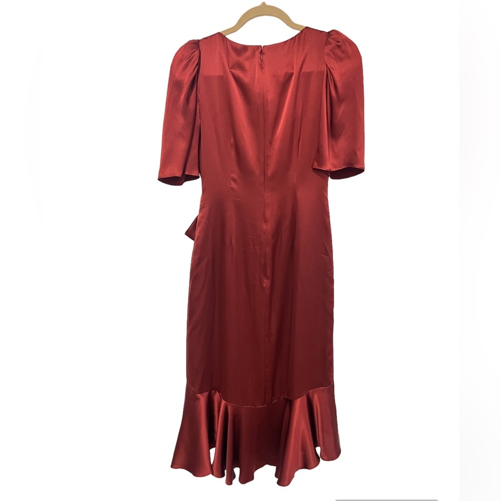NWT Cinq à Sept Silk Ruffled Wrap Dress (2) - Picture 2 of 8